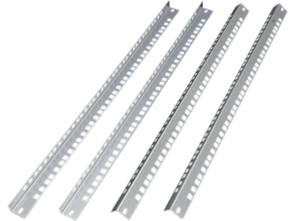 Szafa wisząca 19" 9U 600x500, niedzielona, DRZWI METALOWE jednoskrzydłowe, tył osłona pełna, osłony boczne ruchome perforowane, kolor szary, 4 belki, FLAT PACK ALANTEC - obrazek 3