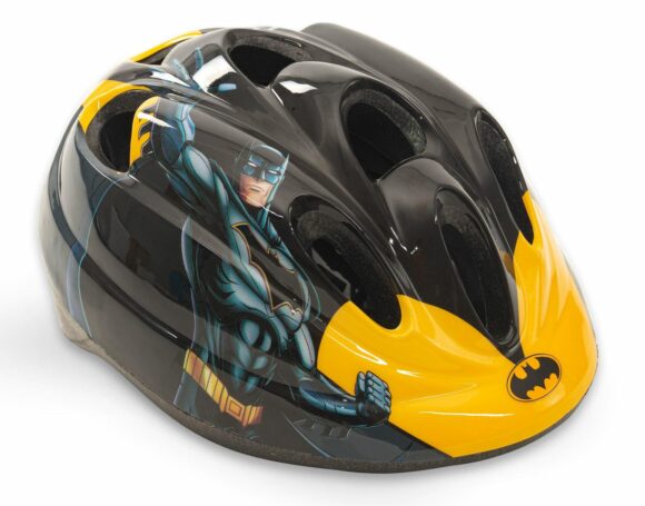 Kask dziecięcy Batman DC regulowany dla chłopców - na rower, hulajnogę, rolki - czarny/żółty, Toimsa