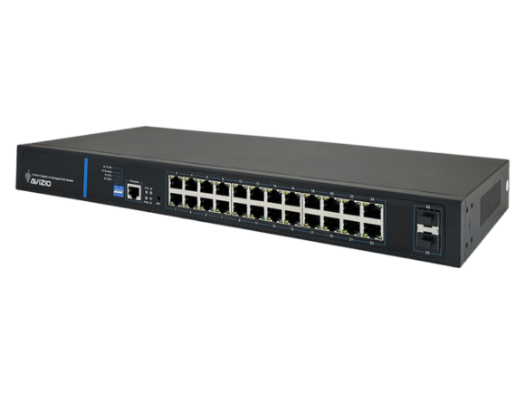 Zarządzalny przełącznik L2 (switch) 24 porty RJ45 PoE+ 1Gb/s + 2 porty SFP Uplink 1Gb/s + 1 port konsolowy RJ45 (budżet mocy 250W) AVIZIO - obrazek 2