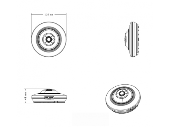 Kamera IP fisheye PTZ, 6 Mpx, IK10, 1.6mm AVIZIO BASIC - obrazek 2
