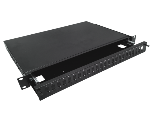 Przełącznica światłowodowa teleskopowa 24xSC duplex / 24xLC quad 19" 1U z akcesoriami montażowymi (dławiki, opaski) ALANTEC - obrazek 2