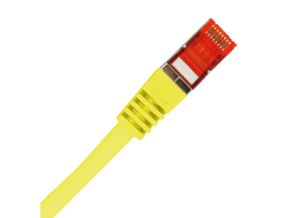 Patch-cord S/FTP kat.6A LSOH 0.5m żółty ALANTEC - obrazek 2