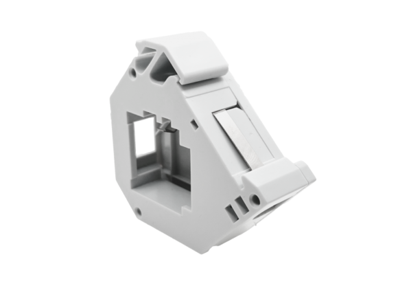 Adapter na szynę DIN (TH35) do keystone RJ45, RJ12 z uziemieniem i pokrywą ALANTEC - obrazek 2