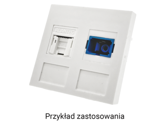 Adapter 45x45 2xRJ45 (płaski) ALANTEC - obrazek 2