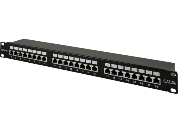Patch panel 1U/19 cali STP ekranowany 24 porty kat. 5E złącza LSA półka montażowa Q-LANTEC - obrazek 2