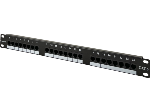 Patch panel 1U/19 cali UTP nieekranowany 24 porty kat. 6 złącza LSA Q-LANTEC - obrazek 2
