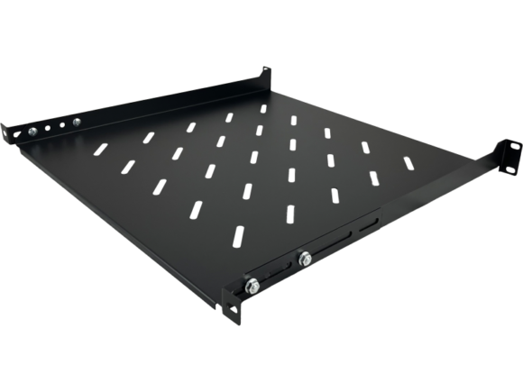Półka stała 19" 1U głęb. 450mm, czarna, 4 punkty mocowania ALANTEC - obrazek 2