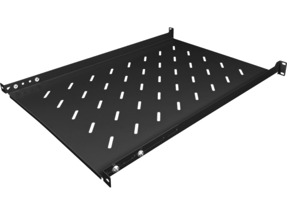Półka stała 19" 1U głęb. 650mm, czarna, 4 punkty mocowania ALANTEC - obrazek 2