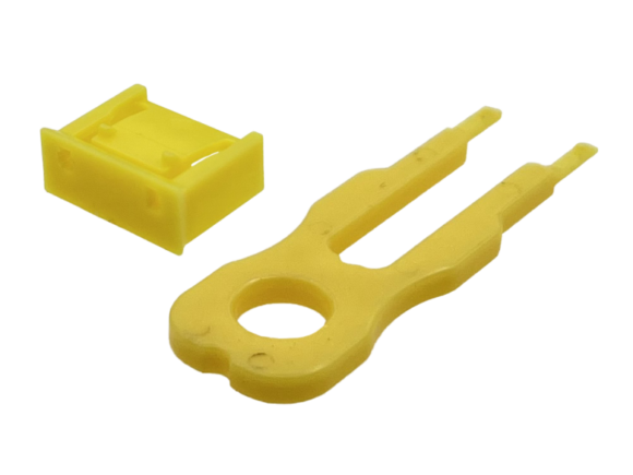 Blokada gniazda USB przed nieautoryzowanym wpięciem, kolor żółty (opakowanie 10 szt. + klucz) ALANTEC - obrazek 2