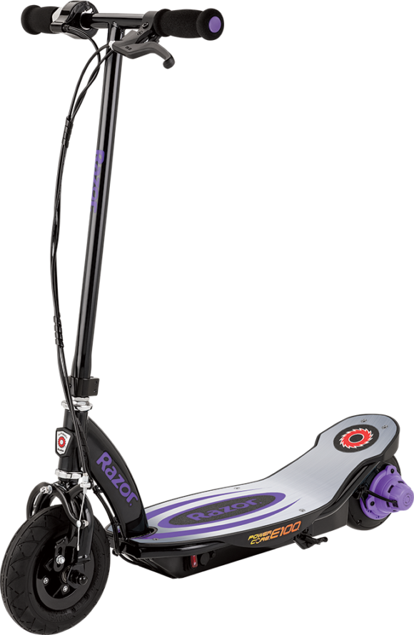 Hulajnoga elektryczna RAZOR E100 PowerCore fioletowa aluminiowa - dla dzieci od 8 lat