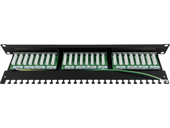 Patch panel 1U/19 cali STP ekranowany 24 porty kat. 5E złącza LSA półka montażowa Q-LANTEC - obrazek 3
