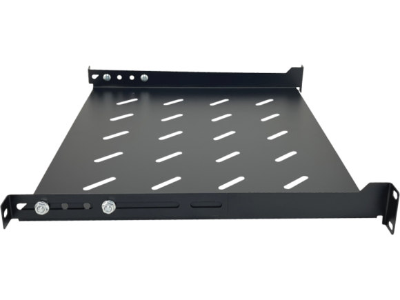 Półka stała 19" 1U głęb. 350mm, czarna, 4 punkty mocowania ALANTEC - obrazek 3