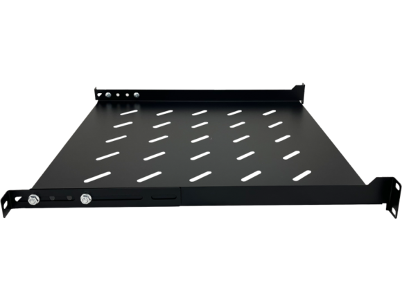 Półka stała 19" 1U głęb. 450mm, czarna, 4 punkty mocowania ALANTEC - obrazek 3