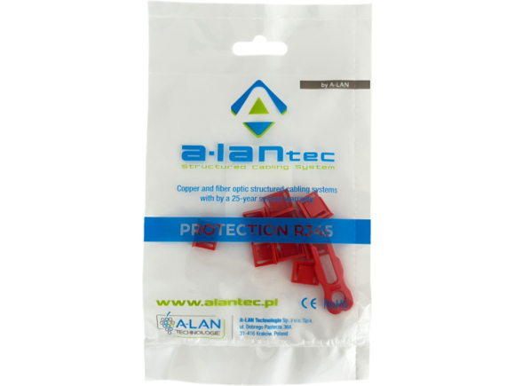 Blokada gniazda USB przed nieautoryzowanym wpięciem, kolor czerwony (opakowanie 10 szt. + klucz) ALANTEC - obrazek 3