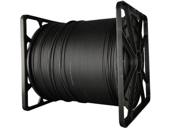Kabel światłowodowy OS2 FTTH płaski SM 2J 9/125 LSOH biały, wzmocnienie FRP, całkowicie dielektryczny, 1000m ALANTEC - obrazek 4
