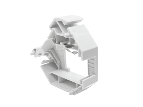 Adapter na szynę DIN (TH35) do keystone RJ45, RJ12 z uziemieniem i pokrywą ALANTEC - obrazek 4