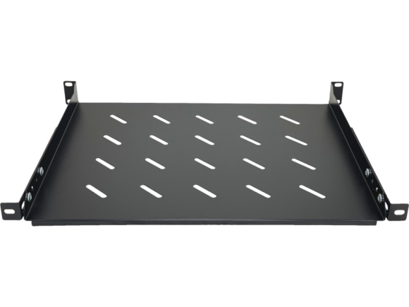 Półka stała 19" 1U głęb. 350mm, czarna, 4 punkty mocowania ALANTEC - obrazek 4