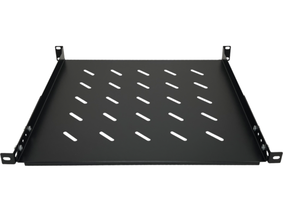 Półka stała 19" 1U głęb. 450mm, czarna, 4 punkty mocowania ALANTEC - obrazek 4