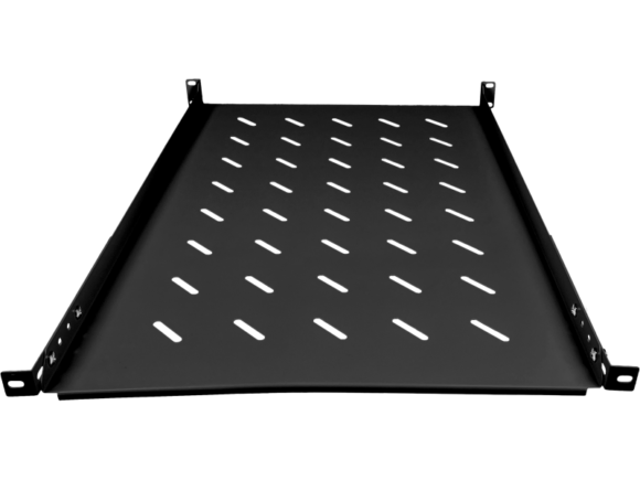 Półka stała 19" 1U głęb. 650mm, czarna, 4 punkty mocowania ALANTEC - obrazek 4