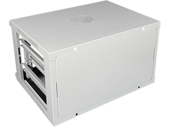 Szafka rack wisząca 19" 4U 600x450, niedzielona, drzwi szklane jednoskrzydłowe, tył osłona pełna, osłony boczne zamykane na klucz, kolor szary Q-LANTEC - obrazek 4