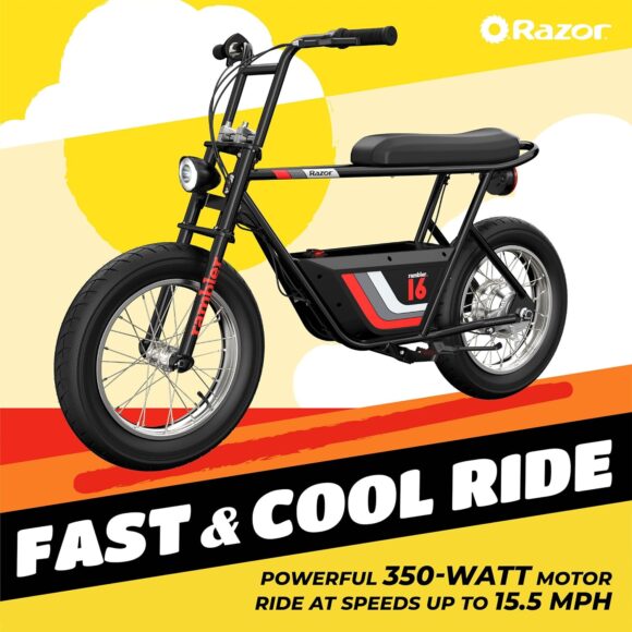 Motocykl elektryczny Razor Rambler 16 - stylowy model dla dzieci i dorosłych - obrazek 5