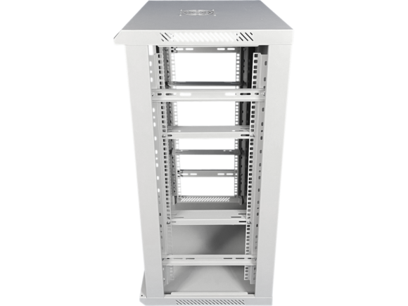 Szafka rack wisząca 19" 15U 600x450, niedzielona, drzwi szklane jednoskrzydłowe, tył osłona pełna, osłony boczne zamykane na klucz, kolor szary Q-LANTEC - obrazek 5