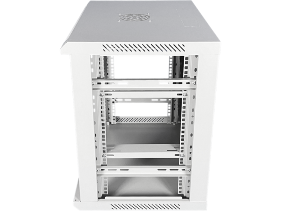 Szafka rack wisząca 19" 9U 600x450, niedzielona, drzwi szklane jednoskrzydłowe, tył osłona pełna, osłony boczne zamykane na klucz, kolor szary Q-LANTEC - obrazek 5