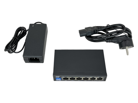 Niezarządzalny przełącznik (switch)  6xRJ45 - 4 porty RJ45 PoE+ 1Gb/s + 2 porty RJ45 Uplink 1Gb/s (budżet mocy 60W) AVIZIO - obrazek 6