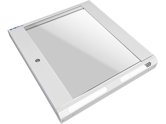 Szafa wisząca 19" 9U 600x500, niedzielona, drzwi szklane jednoskrzydłowe, tył osłona pełna, osłony boczne ruchome perforowane, kolor szary, 4 belki, FLAT PACK ALANTEC - obrazek 8
