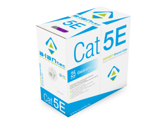 Kable U/UTP kat.5e LSOH 4PR Dca 305m (FIOLETOWA powłoka) 25 lat gwarancji, badanie jakości INTERTEK (USA) ALANTEC