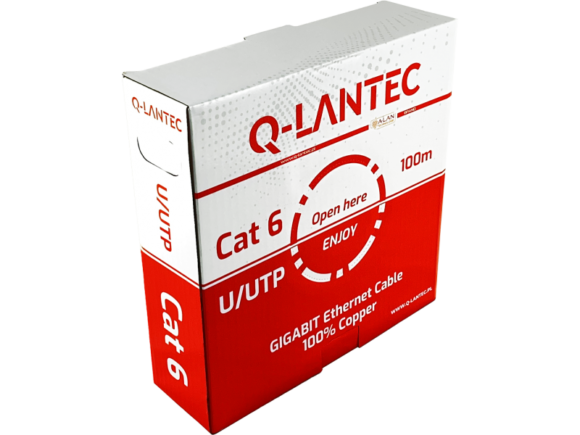 Kabel sieciowy UTP kat.6 PVC Eca 100m Q-LANTEC - 10 lat gwarancji