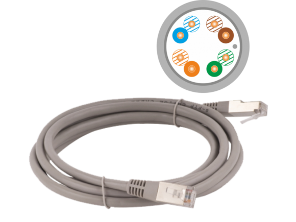 Patch-cord F/UTP kat.5e PVC 0.5m szary ALANTEC