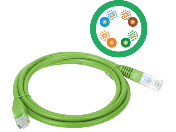 Patch-cord U/UTP kat.5e PVC 5.0m zielony ALANTEC