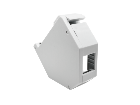 Adapter na szynę DIN (TH35) do keystone RJ45, RJ12 z uziemieniem i pokrywą ALANTEC
