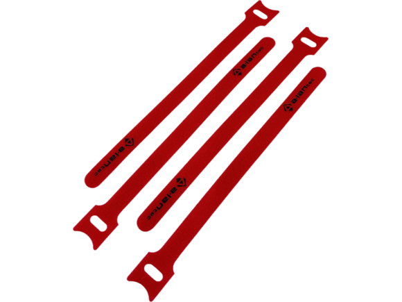 Opaska rzepowa do kabli z oczkiem, długość 200mm, szer.12 mm, czerwony ALANTEC