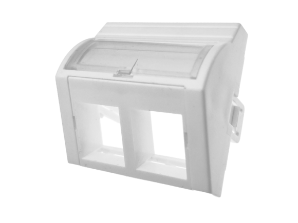 Adapter 45x45 2xRJ45 (wypukły kątowy) ALANTEC