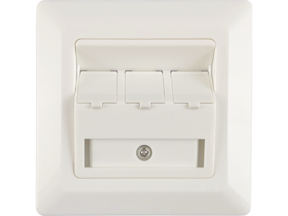 Adapter podtynkowy 3xRJ45 z klapkami przeciwkurzowymi ALANTEC