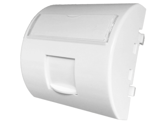 Adapter 45x45 1xRJ45 z klapką przeciwkurzową (wypukły zaokrąglony) ALANTEC