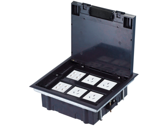 Puszka podłogowa (floorbox) 6M (45x45)  regulowana głębokość, do podłogi technicznej (wylewka opcjonalnie) ALANTEC