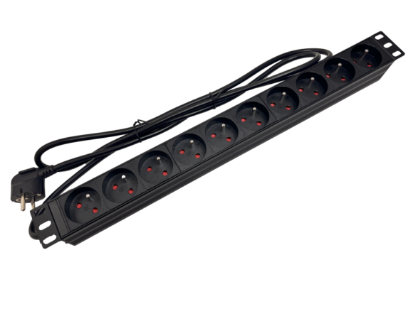 Listwa zasilająca 19" 230V - 10 gniazd (typu E - CEE 7/5), kabel 1,8m CEE 7/7 ALANTEC