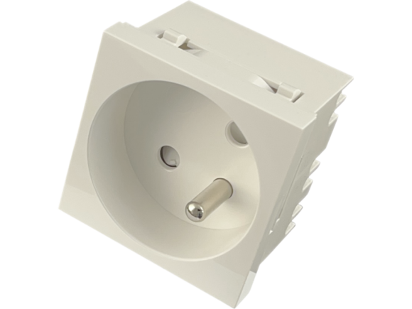 Gniazdo elektryczne 45x45, białe - 2P+Z ALANTEC