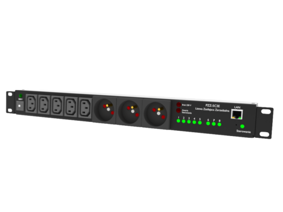 Zarządzalna listwa IP monitorująco - zasilająca, 19" gniazdo 5 x IEC C13, 3 x CEE 7/5, wtyk IEC C14, C20, E Schuko, możliwość integracji z czujnikami, WEB-SERWER AVIZIO POWER - AVIZIO POWER