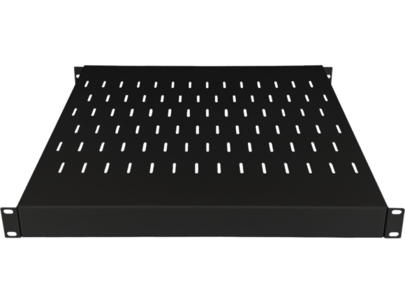 Półka regulowana 19" 1U głęb. 500-900mm, czarna, 4 punkty mocowania ALANTEC