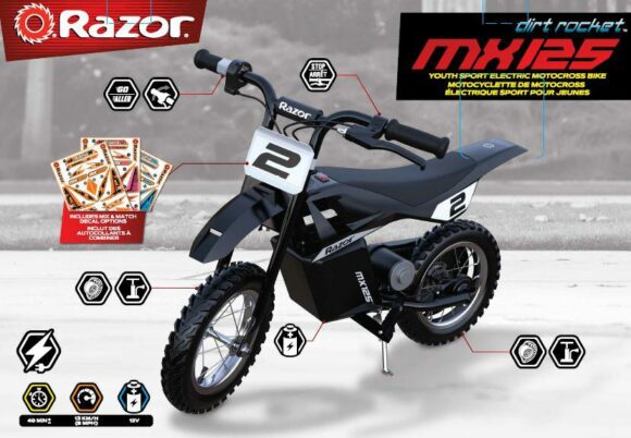 Motocykl elektryczny Razor MX125 Dirt Rocket - terenowy motor dla dzieci - obrazek 5