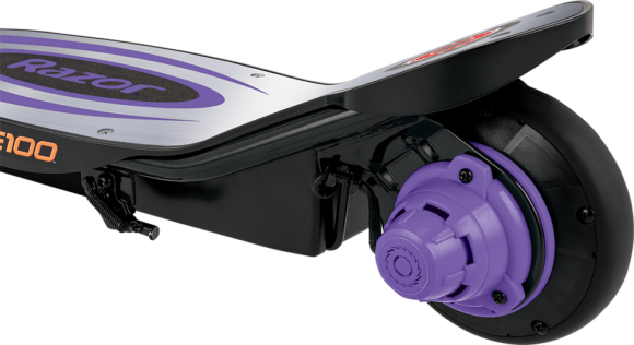 Hulajnoga elektryczna RAZOR E100 PowerCore fioletowa aluminiowa - dla dzieci od 8 lat - obrazek 4