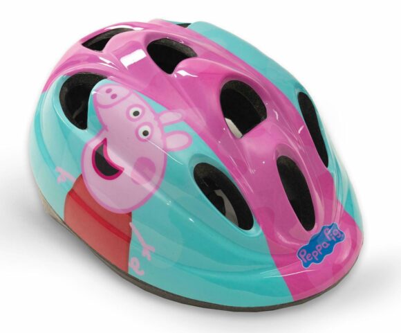 Kask dziecięcy Świnka Peppa regulowany dla dziewczynek - na rower, hulajnogę, rolki - różowy/niebieski, Toimsa