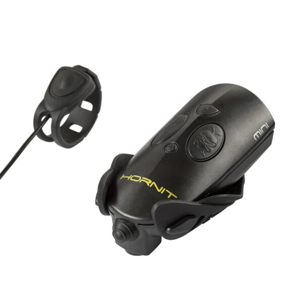 Lampka rowerowa 2w1 z klaksonem/dzwonkiem dla dzieci do roweru i hulajnogi - HORNIT Mini Czarny/Czarny - obrazek 5