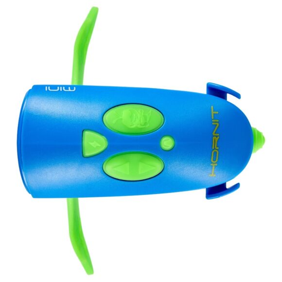 Lampka rowerowa 2w1 z klaksonem/dzwonkiem dla dzieci do roweru i hulajnogi - HORNIT Mini Zielony/Niebieski - obrazek 5