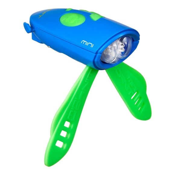 Lampka rowerowa 2w1 z klaksonem/dzwonkiem dla dzieci do roweru i hulajnogi - HORNIT Mini Zielony/Niebieski