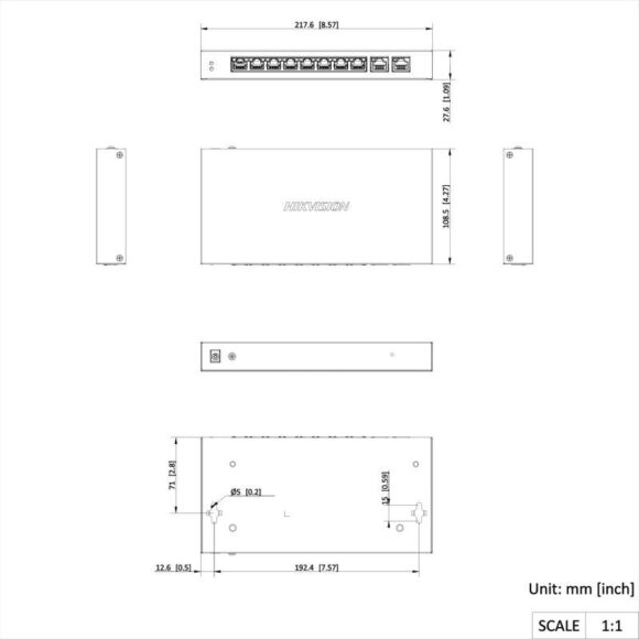SWITCH POE HIKVISION DS-3E1510P-EI(O-STD) - obrazek 2